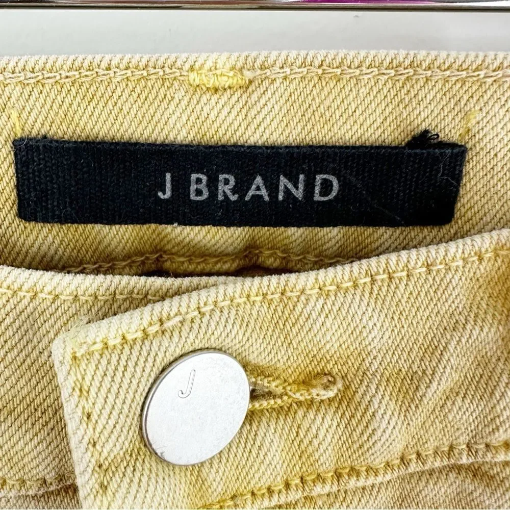 J Brand Julia Frayed-Hem Flared-Leg Cotton Blend‎ Jeans in Litho Gold Sz 26